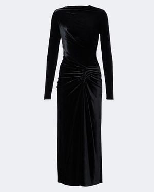 Jonathan Simkhai Ferrera Gathered Velvet Midi Dress - Black