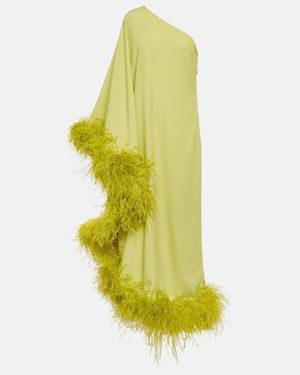 Taller Marmo Ubud Feather-Trimmed Gown - Yellow