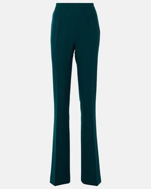 Safiyaa Alexa High-Rise Crepe Flared Pants - Blue