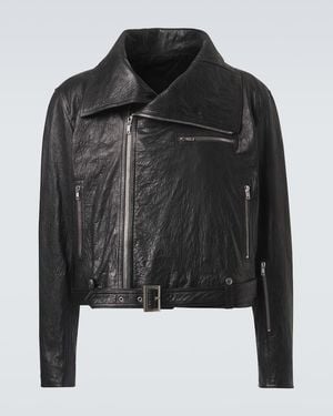 Rick Owens Lederjacke Dracubiker - Schwarz