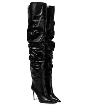AMINA MUADDI Jahleel Leather Over-The-Knee Boots - Black