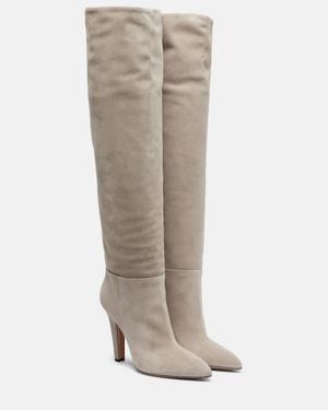 Paris Texas Elsa 100 Suede Over-The-Knee Boots - Natural