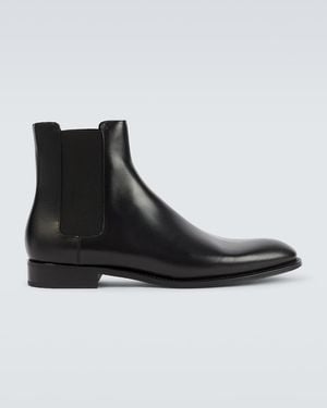 Saint Laurent Adrien Leather Chelsea Boots - Black