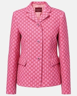 Gucci Jacke Gg Aus Boucle - Pink