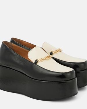 Ganni Plateau-Loafers Aus Lederimitat - Schwarz