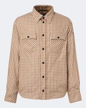 Moncler Check Cotton-Blend Twill Shirt - Brown