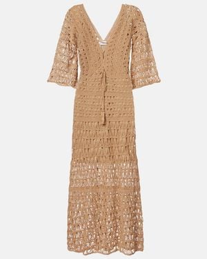 Anna Kosturova Marissa Cotton Crochet Maxi Dress - Natural