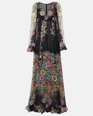 Etro Floral-print Maxi Dress - Black