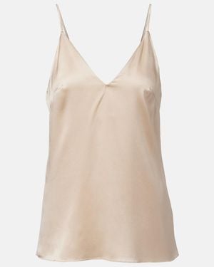 Brunello Cucinelli Silk-Blend Satin Camisole - Natural