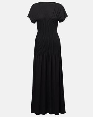 TOTEME Pleated Jersey Maxi Dress - Black