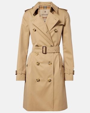 Burberry Kensington Cotton Trench Coat - Natural