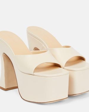 Magda Butrym Leather Platform Mules - Natural