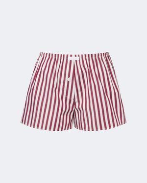 Eres Shorts House De Algodon A Rayas - Rojo
