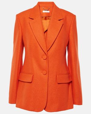 Chloé Felted Wool And Cashmere Jersey Blazer - Orange