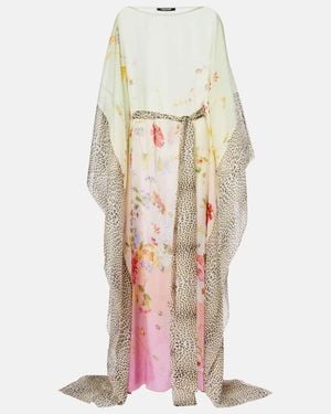 Roberto Cavalli Printed Silk Kaftan - Green
