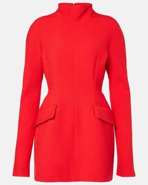 Sportmax Terfrite Wool-Blend Gabardine Minidress - Red