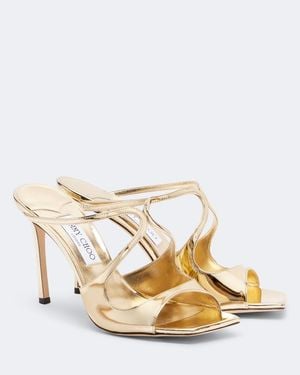 Jimmy Choo Anise Metallic Leather Mules