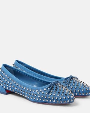Christian Louboutin Sweetie Jane Spikes Denim Flat - Blue
