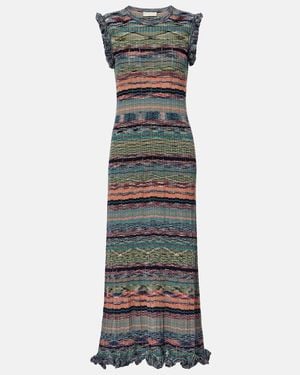 Ulla Johnson Ajak Ribbed-Knit Midi Dress - Grey