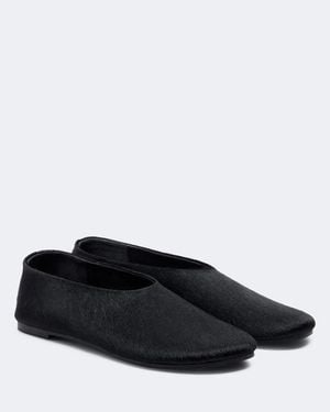 A.Emery Jesse Calf Hair Flats - Black