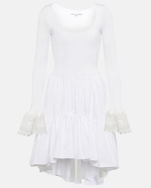 Caroline Constas Maise Jersey Minidress - White