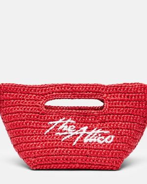 The Attico Via Dei Giardini 15 Raffia-Effect Tote Bag - Red