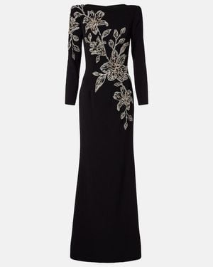 Jenny Packham Slipper Orchid Floral-Embellished Maxi Dress - Black