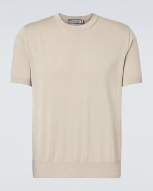 Canali T-Shirt Aus Baumwolle - Natur
