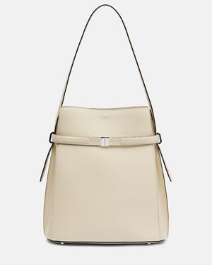 TOTEME Large Leather Bucket Bag - Natural