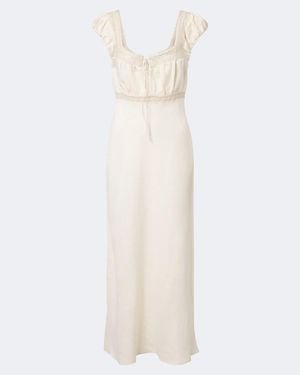 RIXO London Maeva Lace-Trimmed Linen-Blend Maxi Dress - White