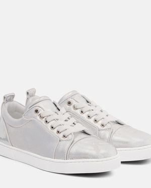 Christian Louboutin Louise Orlato Metallic Leather Trainers - White