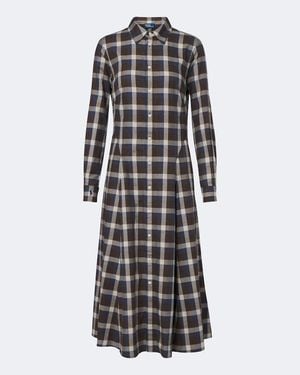 Polo Ralph Lauren Plaid Cotton Twill Shirt Dress - Black