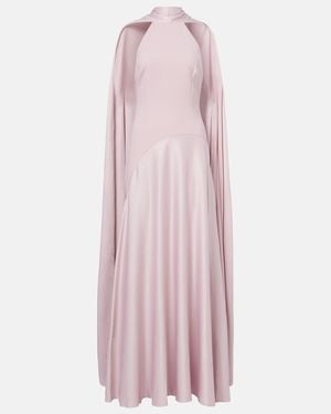 Solace London Robe Cece Aus Crepe Und Satin - Pink