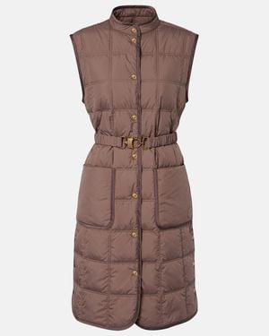 Moncler Cygnette Belted Quilted Down Vest - Brown