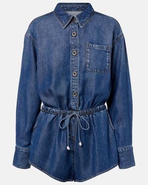 Self-Portrait Playsuit Aus Denim - Blau