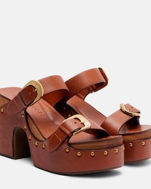 Zimmermann Alight Studded Leather Platform Sandals - Brown