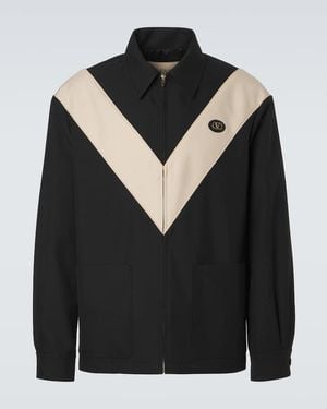 Valentino Chaqueta De Gabardina Con Vlogo - Negro