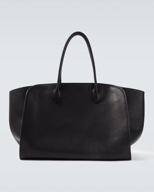 The Row Marlo 17 Leather Tote Bag - Black