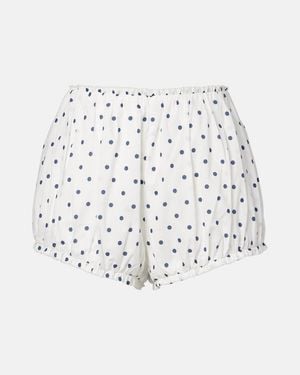 Posse Edie Polka-Dot Shorts - White