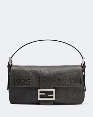 Fendi Borsa A Spalla Baguette Biker Small - Nero