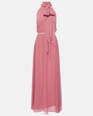 Max Mara Halterneck Silk Gown - Pink