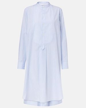 Bottega Veneta Striped Cotton Shirt Dress - Blue