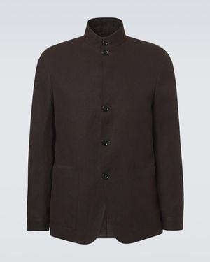 ZEGNA Jacke Il Conte Aus Leinen - Schwarz