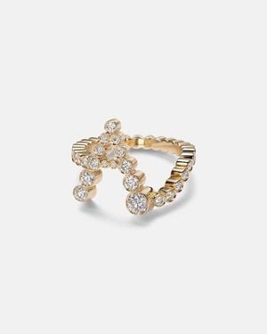 Sophie Bille Brahe Ring Initial Ensemble Aus 18Kt Gelbgold Mit Diamanten - Mettallic