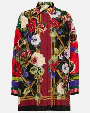 Dolce & Gabbana Silk Shirt Dress - Red