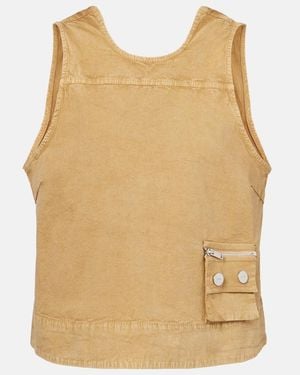 Ganni Cotton-Blend Top - Natural