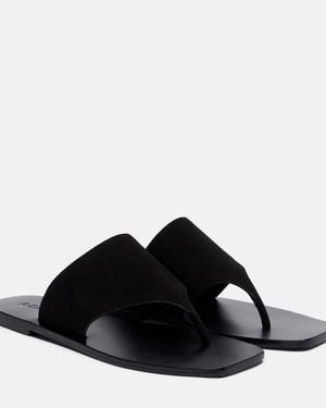 A.Emery Paton Suede Thong Sandals - Black