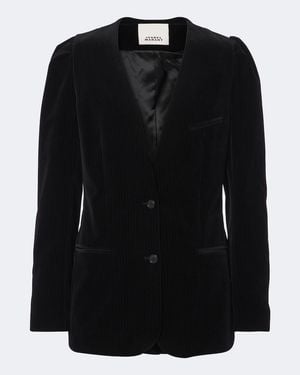 Isabel Marant Fereole Cotton Velvet Blazer - Black
