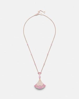 BVLGARI Collar Con Colgante Divas' Dream De Oro De 18 Ct Con Piedras - Blanco