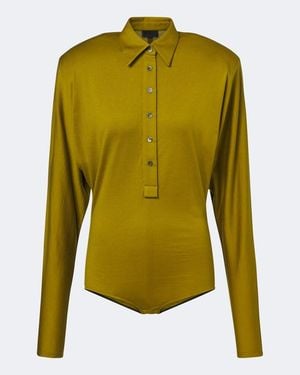 Mugler Bodysuit Aus Jersey - Grün